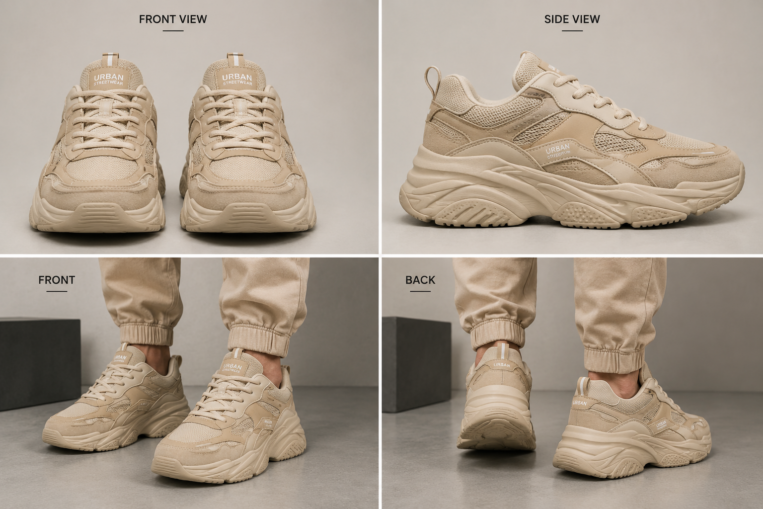Sand Beige Chunky Sneakers