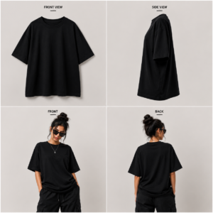 Midnight Black Oversized T-Shirt For Women