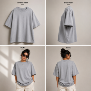 Cloud Grey Premium Oversized T-Shirt For Women