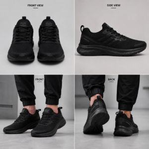 Midnight Black Performance Runner Shoes