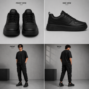 Jet Black Streetwear Sneakers